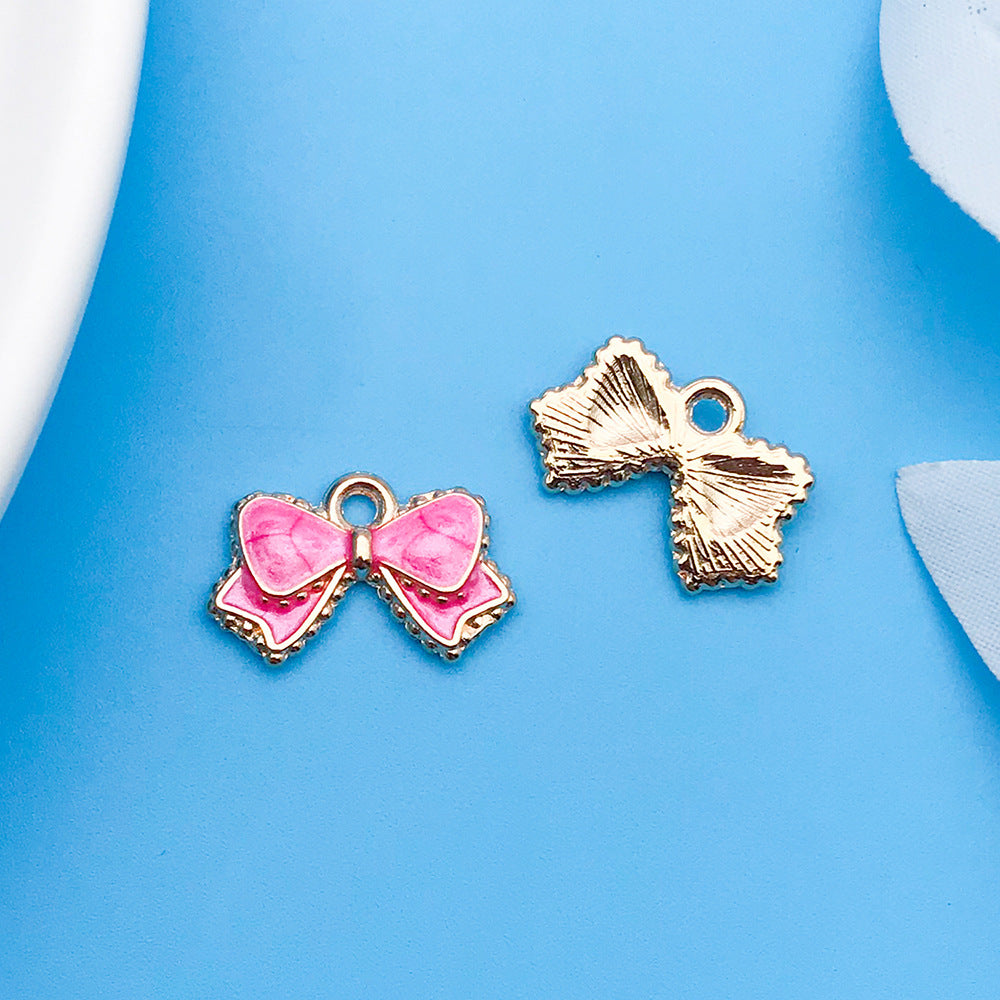 Wholesale Rose Red Drip Oil Cartoon Alloy DIY Necklace Bracelet Pendant